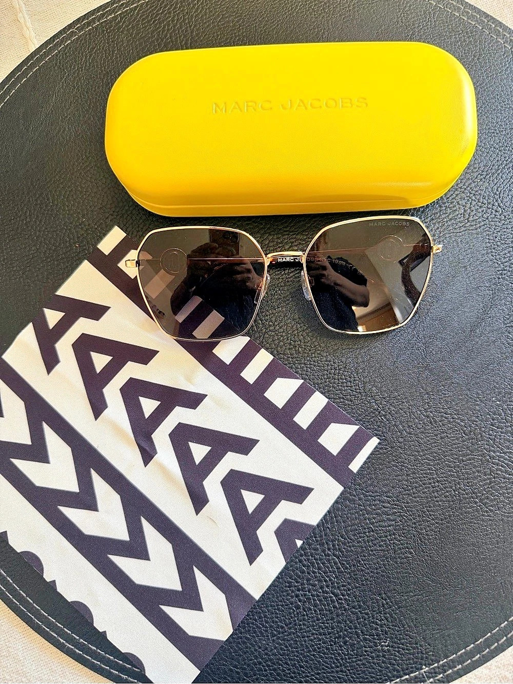 Marc Jacobs MJ 1064/S Gold-Tone Square Sunglasses Brown & Yellow